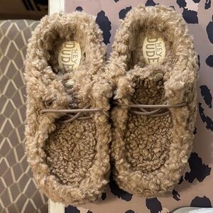 Hey Dude Plush Sherpa Slip-Ons in Beige
